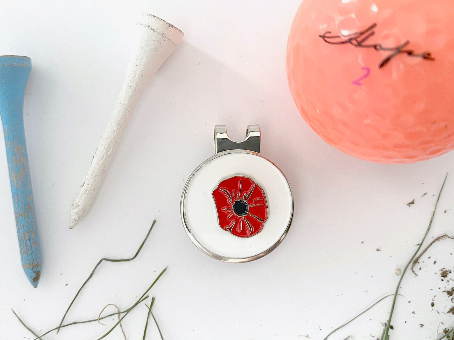 Poppy Golf Hat Clip and Ball Marker