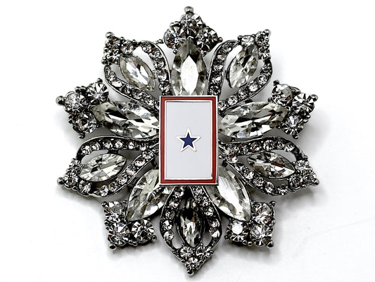 Blue Star Banner Brooch 24F