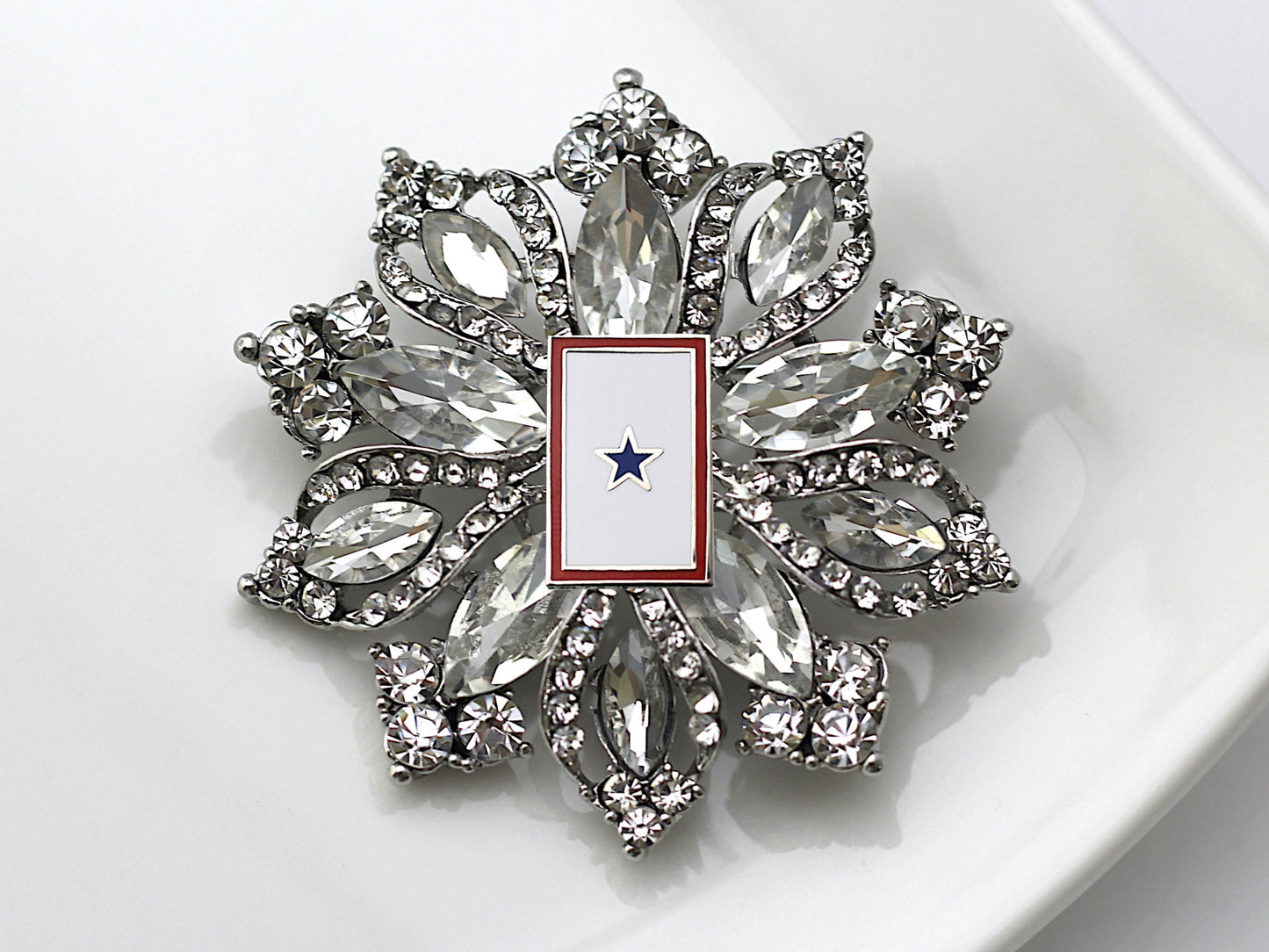 Blue Star Banner Brooch 24F