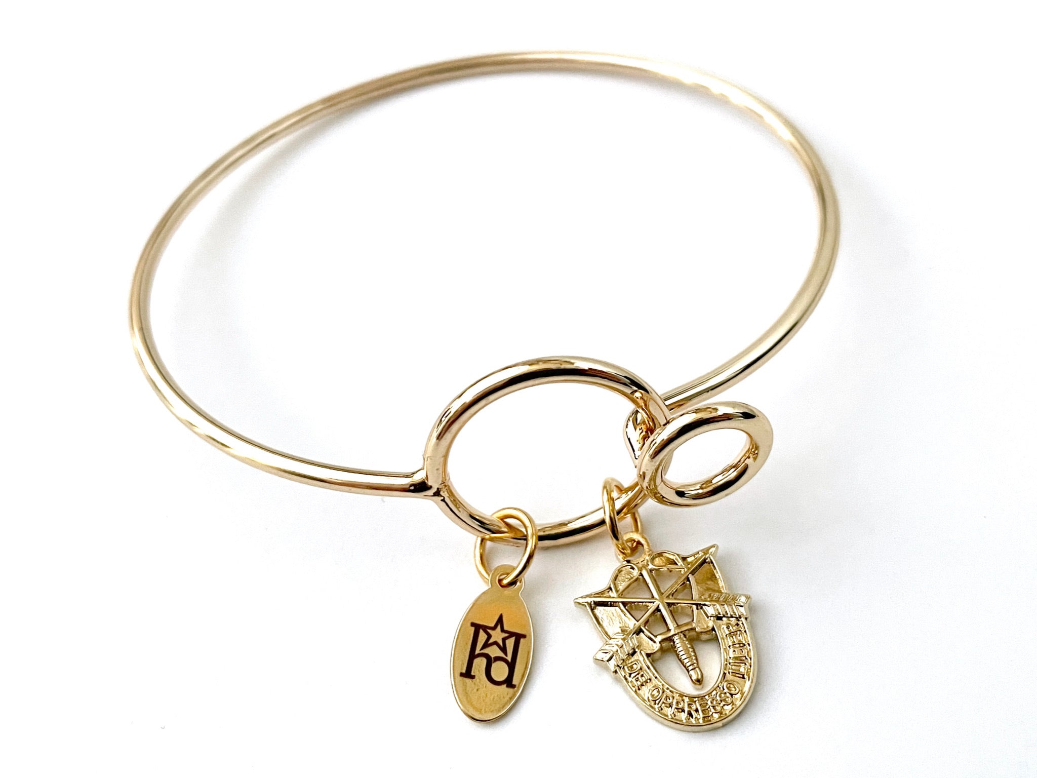 Special Forces DOL Gold Memory Wire Bracelet | De Oppresso Liber