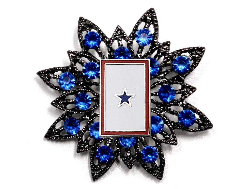 Blue Star Banner Brooch 4E