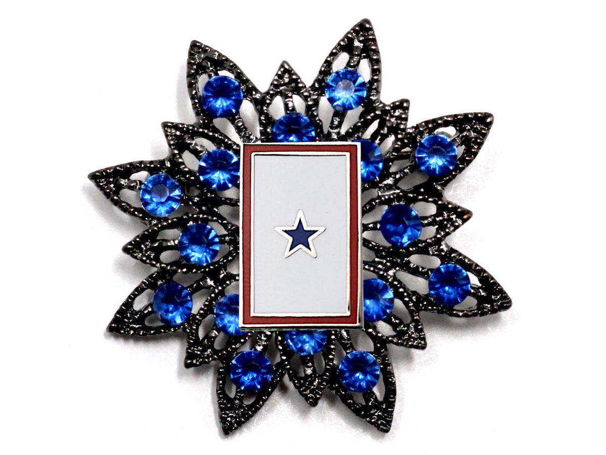 Blue Star Banner Brooch 4E