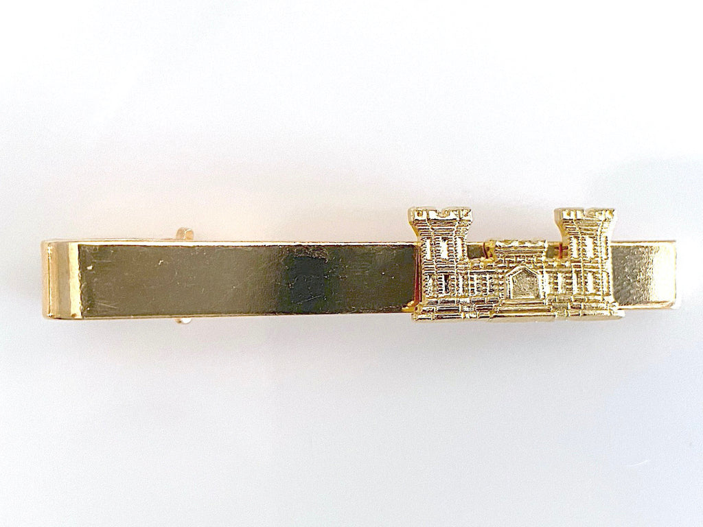 Gold Tie Bar with Engineer Castle Insignia