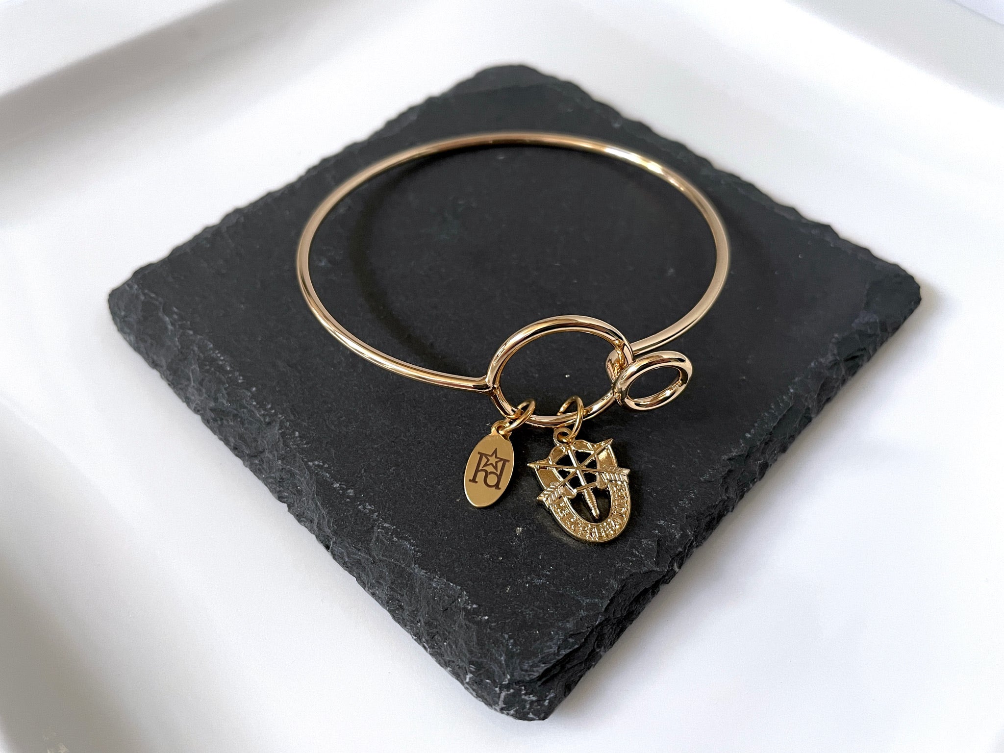 Special Forces DOL Gold Memory Wire Bracelet | De Oppresso Liber