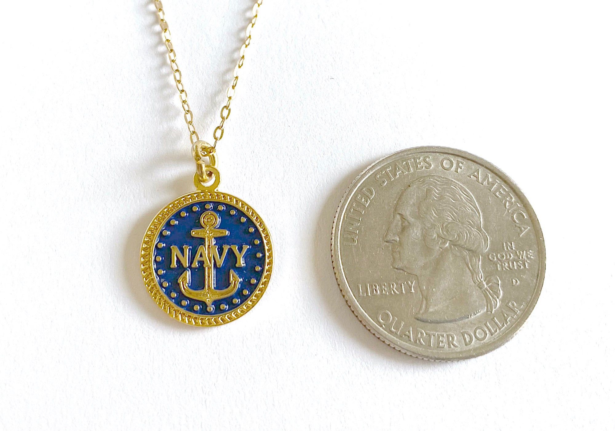 Navy Charm Necklace