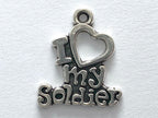 "I Love My Soldier" Sterling Silver Charm