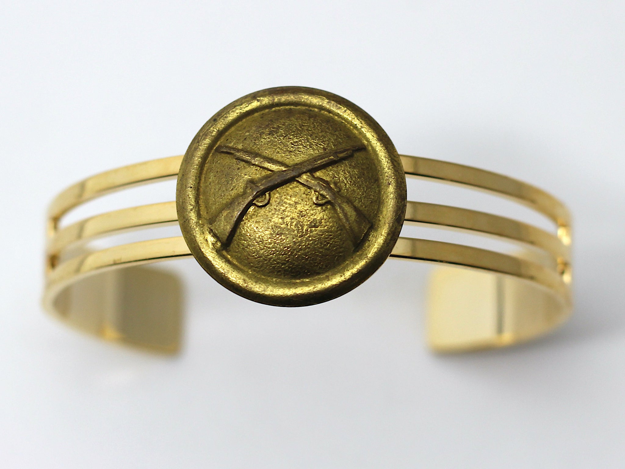 1870's Indian War Infantry Insignia on Cuff Bracelet
