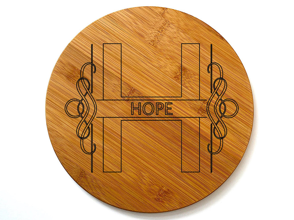 Initial and Text Round Cutting Board
