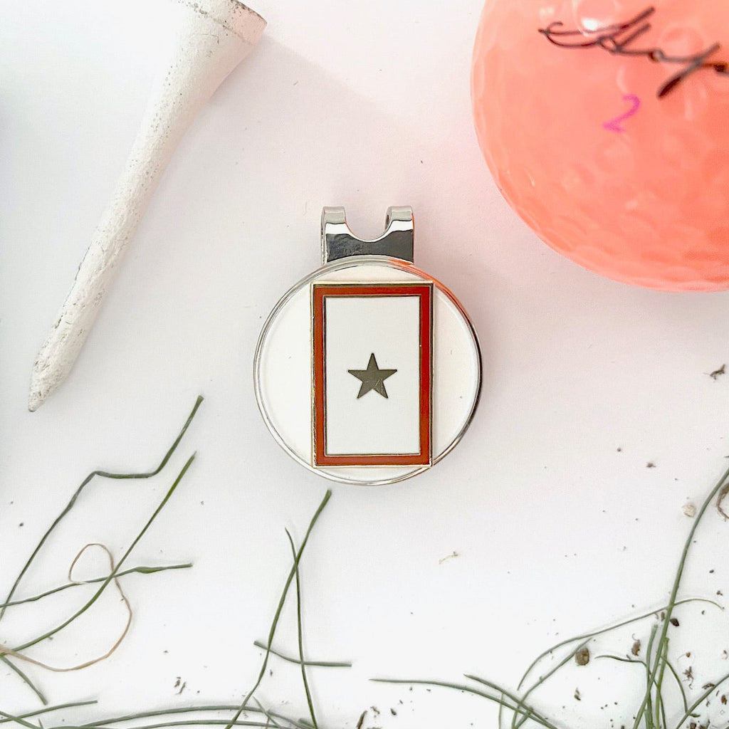 Gold Star Golf Hat Clip and Ball Marker