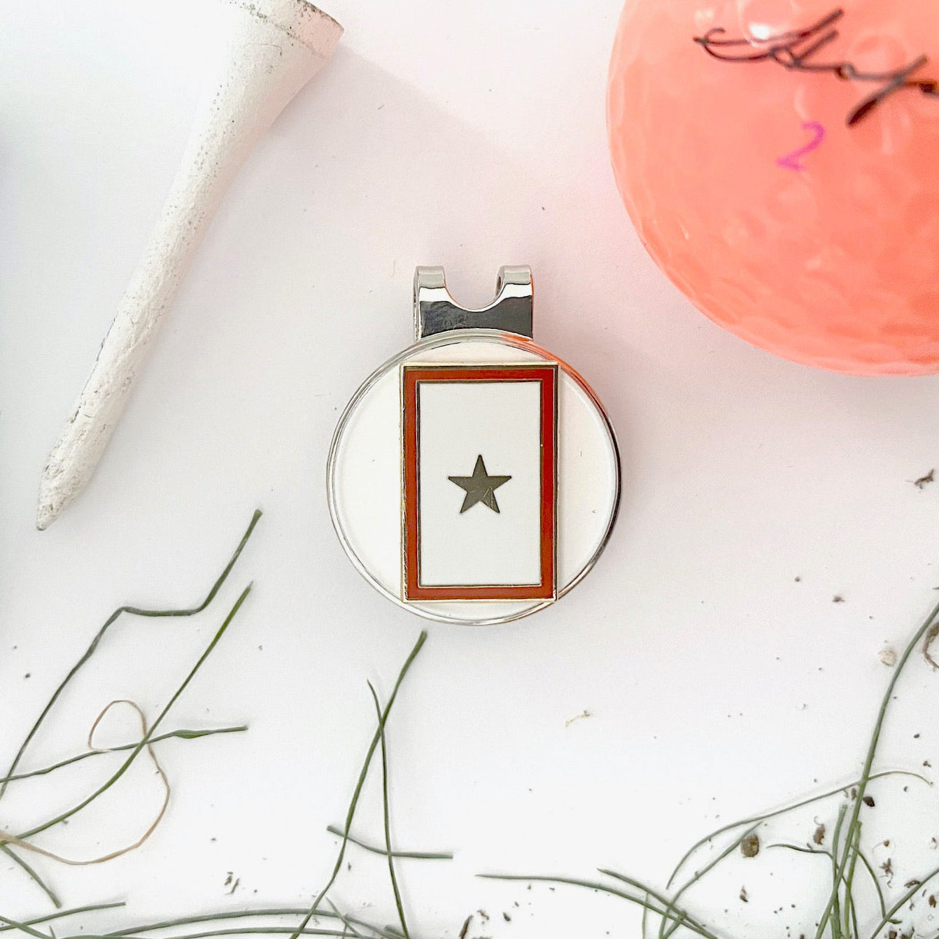 Gold Star Golf Hat Clip and Ball Marker