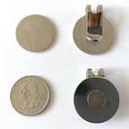 Three metallic objects on a white background