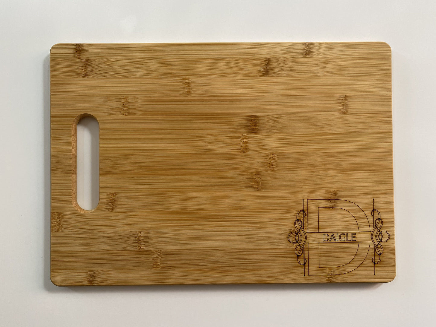 Initial and Text Rectangle Cutting Board