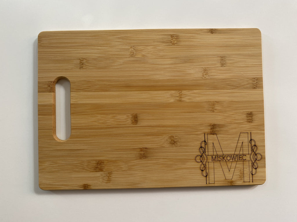 Initial and Text Rectangle Cutting Board