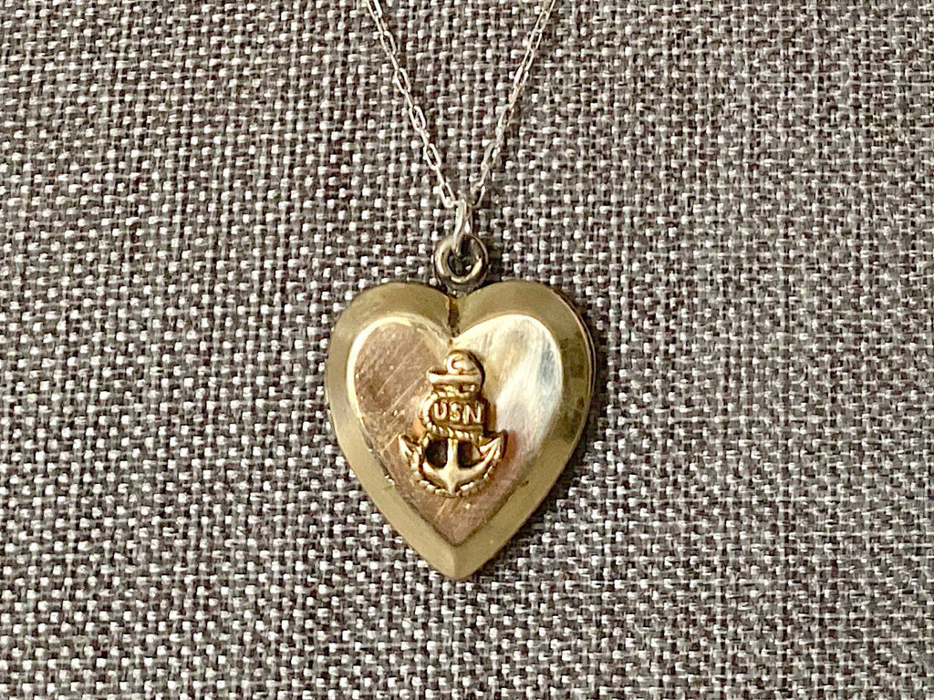 Vintage Sweetheart Necklace | Navy Heart Locket VB801