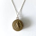 Vintage Women's Army Corps Uniform Button Necklace