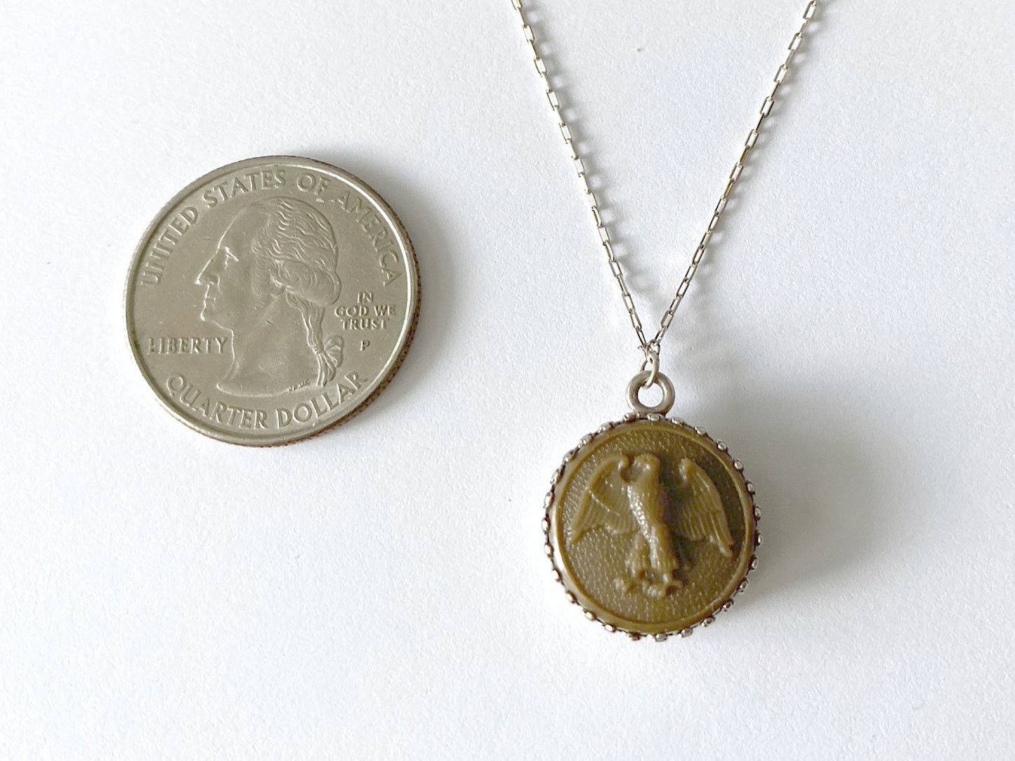 Vintage Women's Army Corps Uniform Button Necklace