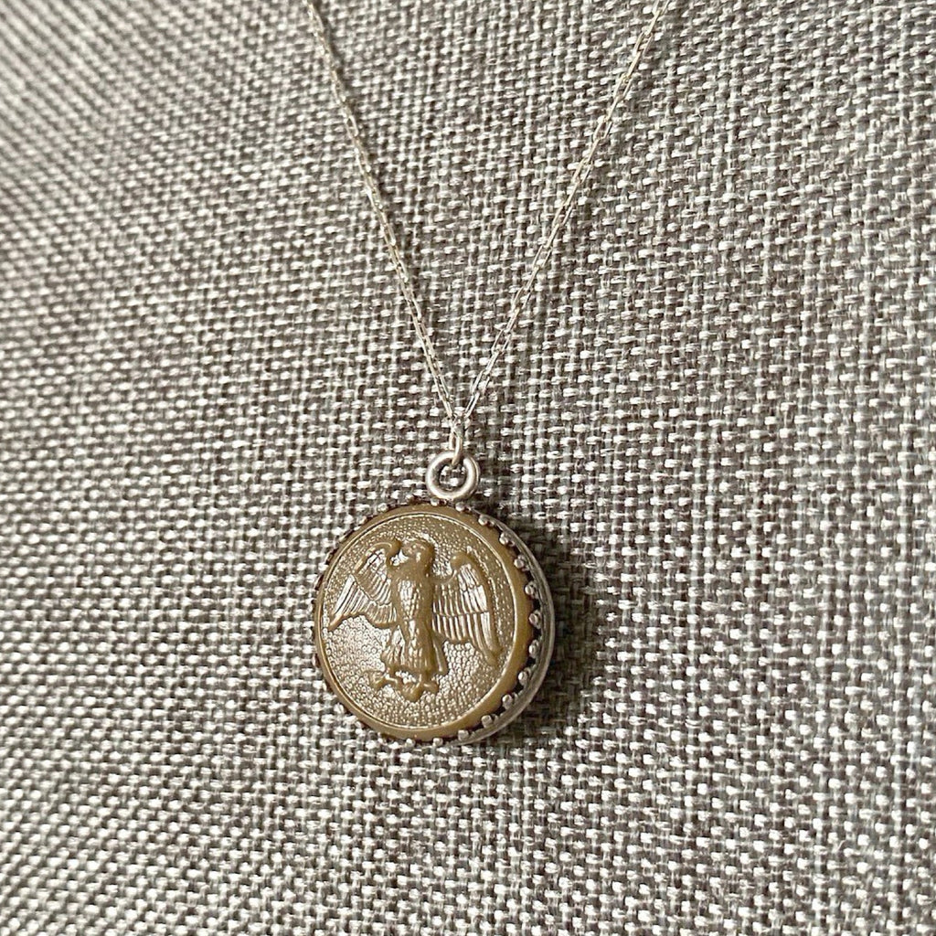 Vintage Women's Army Corps Uniform Button Necklace
