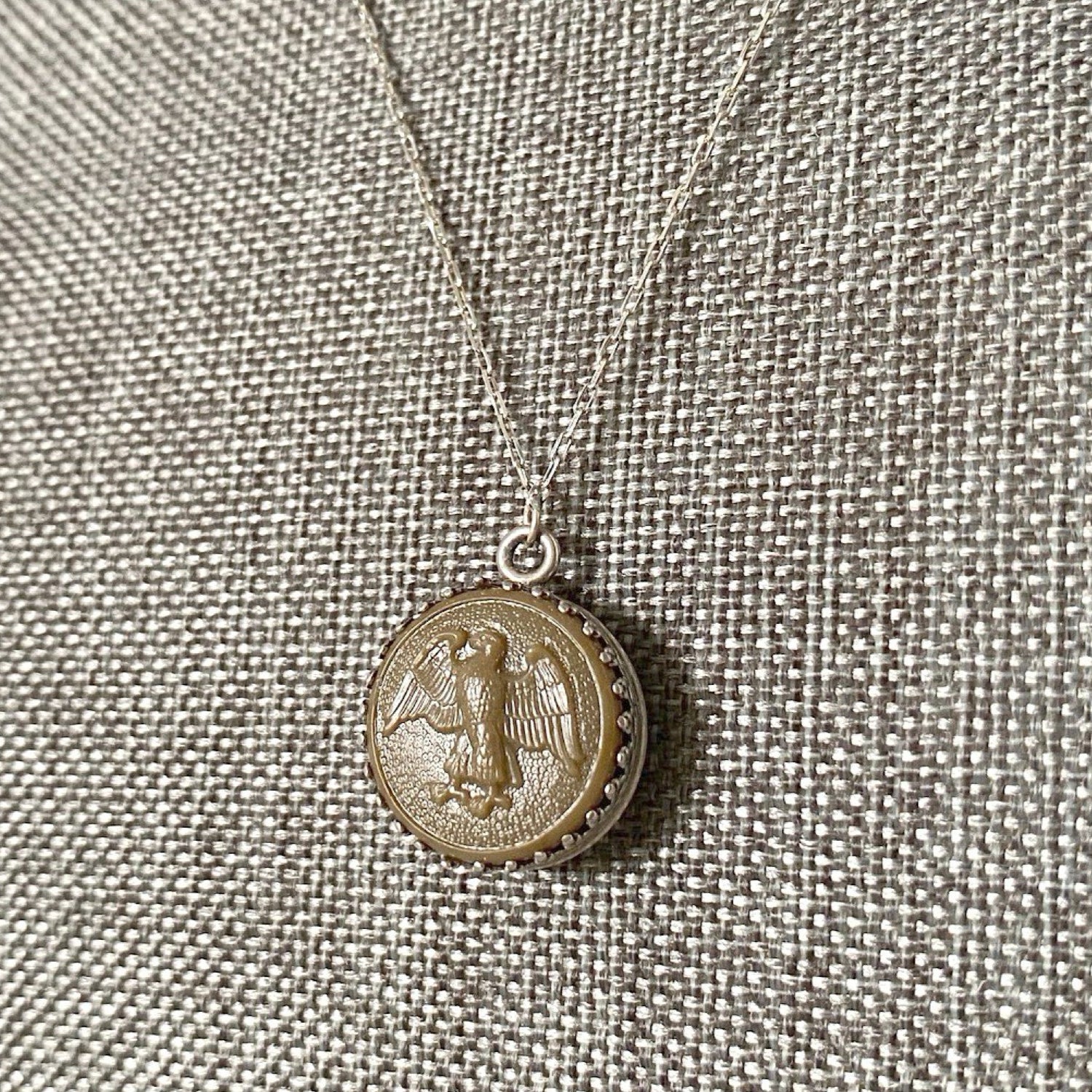 Vintage Women's Army Corps Uniform Button Necklace