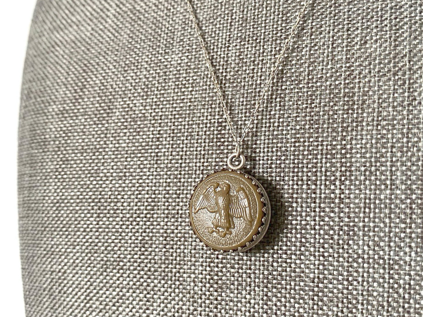 Vintage Women's Army Corps Uniform Button Necklace