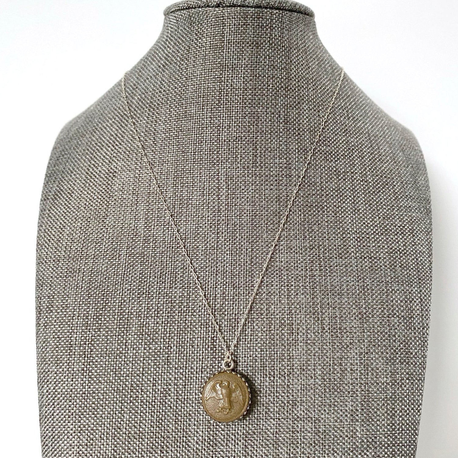 Vintage Women's Army Corps Uniform Button Necklace