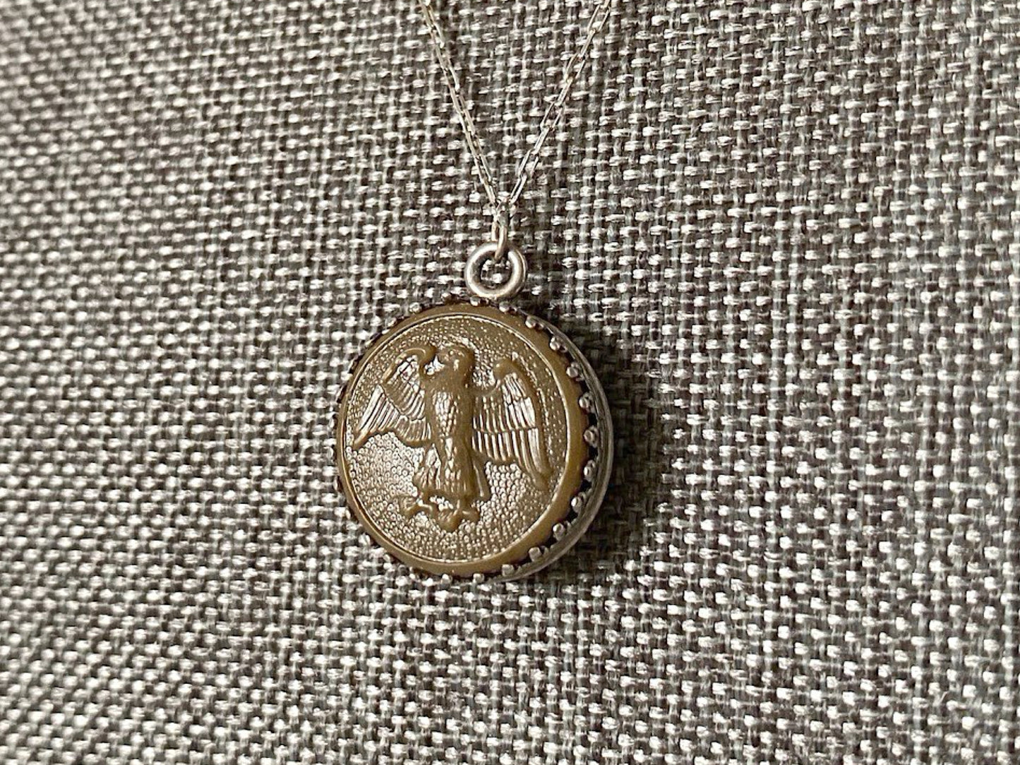 Vintage Women's Army Corps Uniform Button Necklace