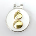 Gold pendant on a white background