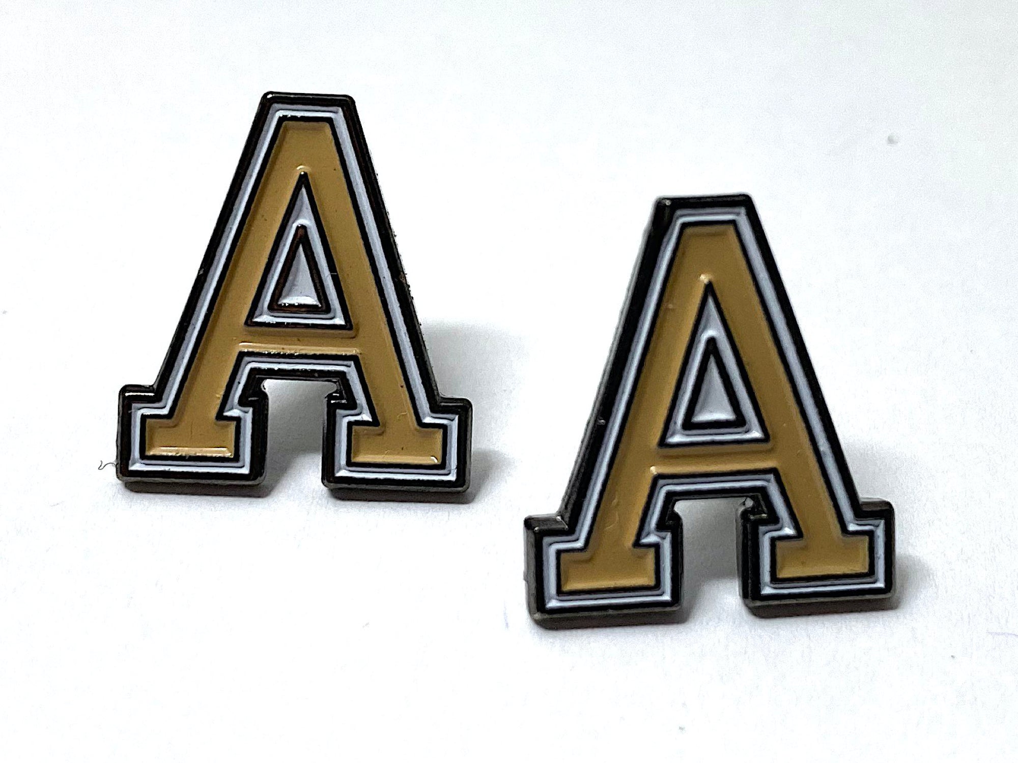 USMA block Army 'A' Post Stud Earrings