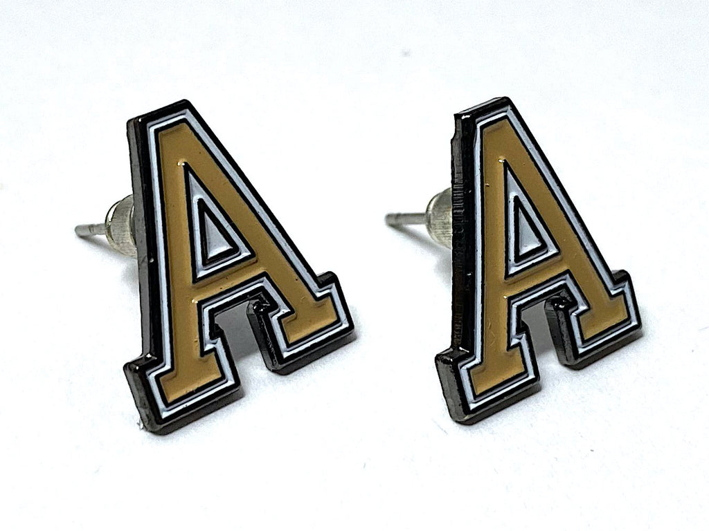 USMA block Army 'A' Post Stud Earrings