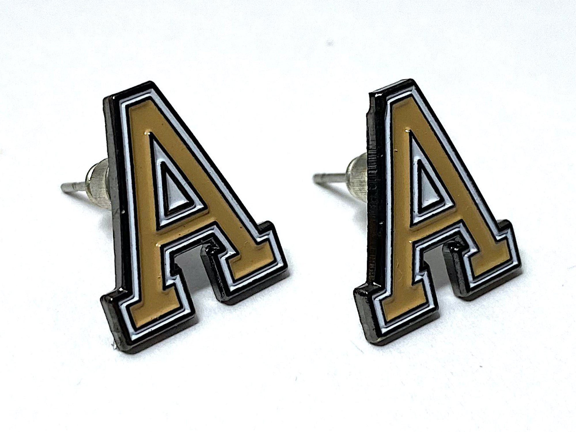 USMA block Army 'A' Post Stud Earrings