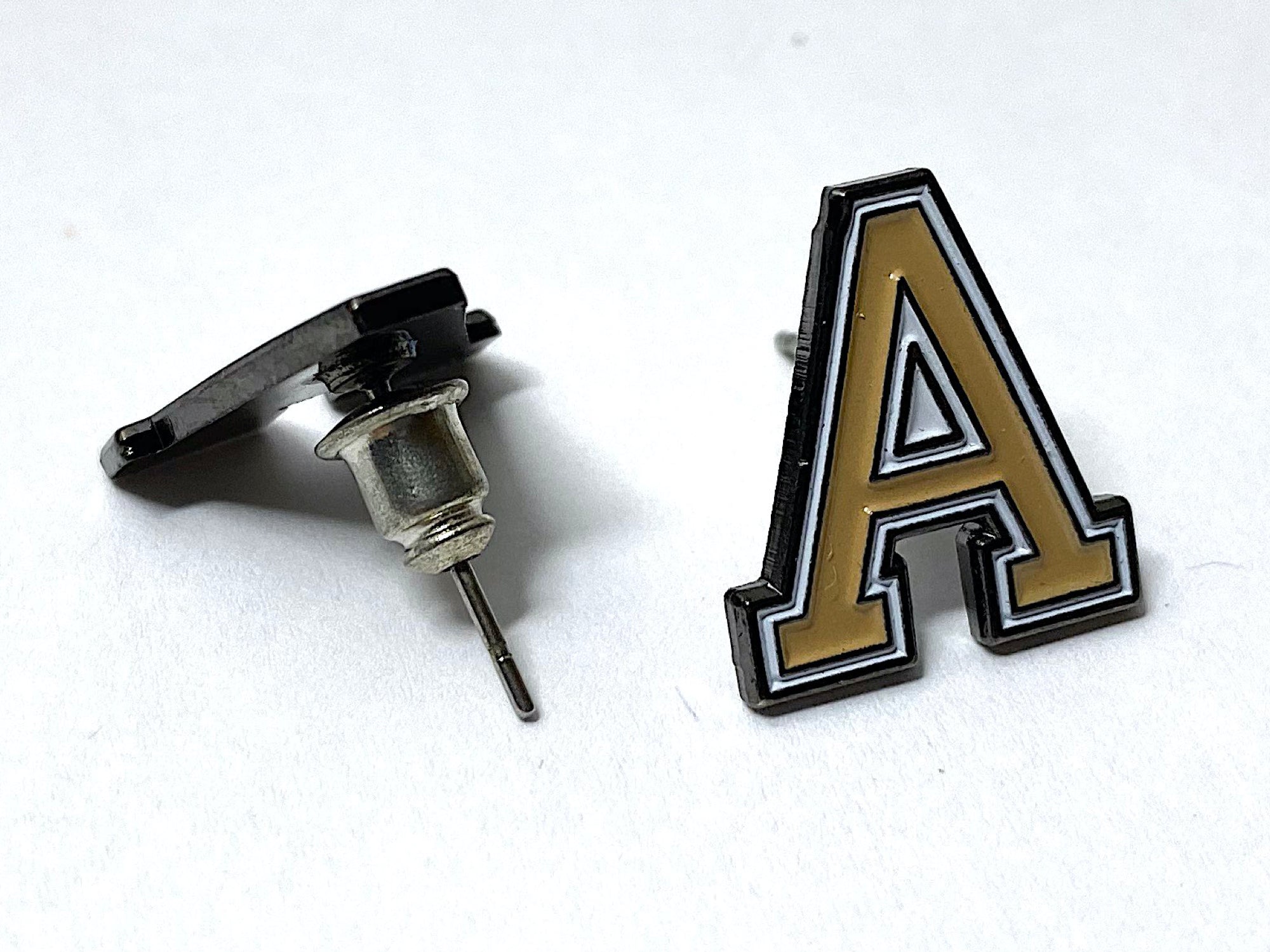 USMA block Army 'A' Post Stud Earrings