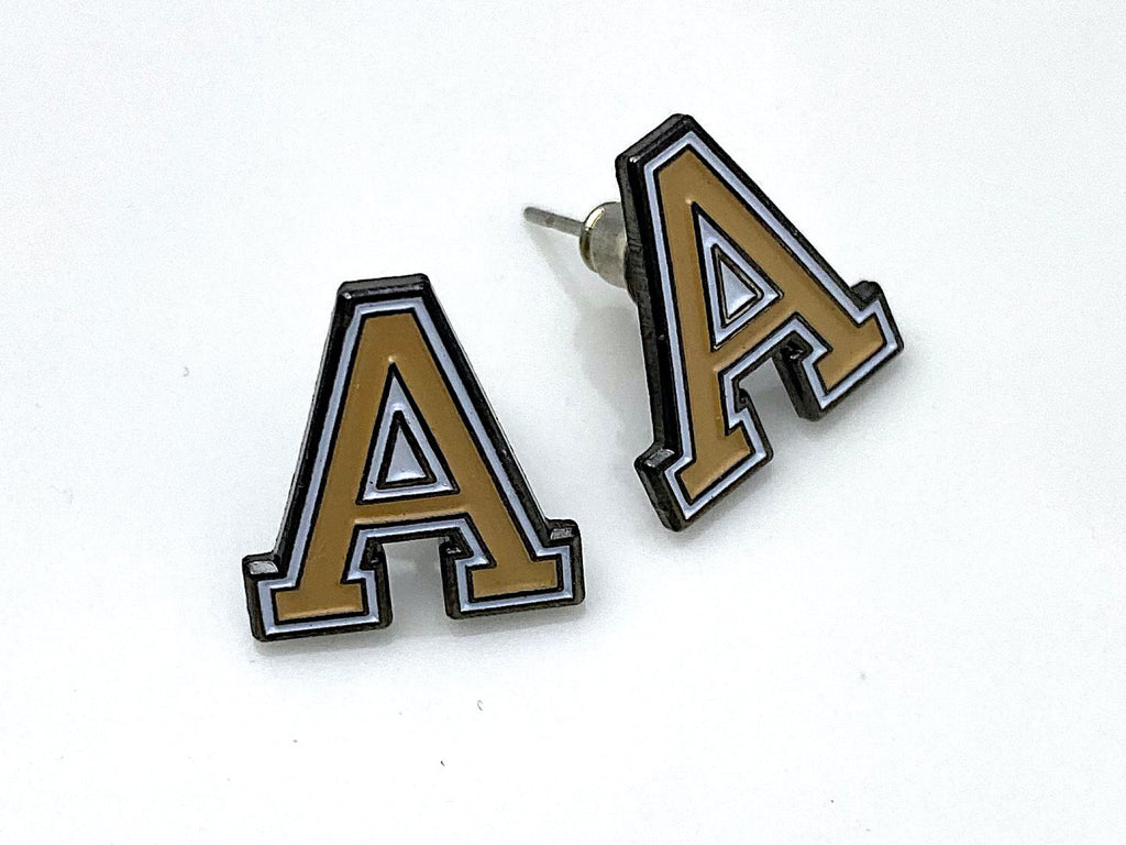USMA block Army 'A' Post Stud Earrings