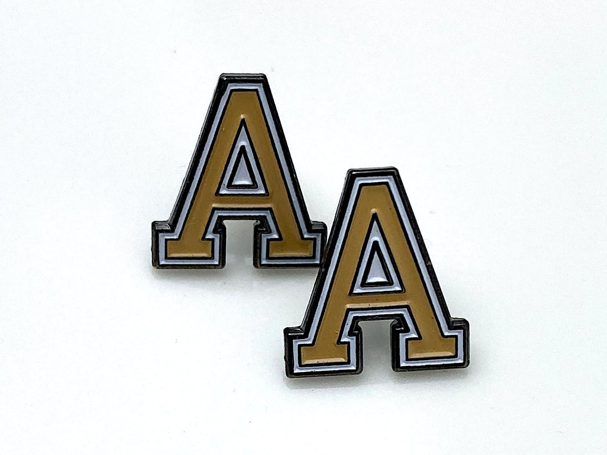 USMA block Army 'A' Post Stud Earrings