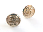 Army Engineer Button Post Earrings