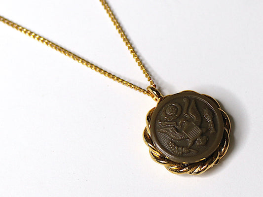 Vintage WWII Army Button on Gold Necklace | 1943-44 BR195