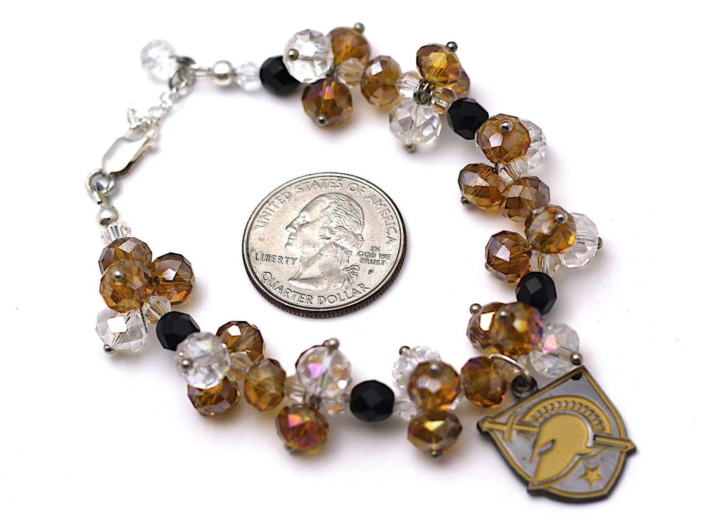 West Point Athletic Charm and Crystal Adjustable Bracelet