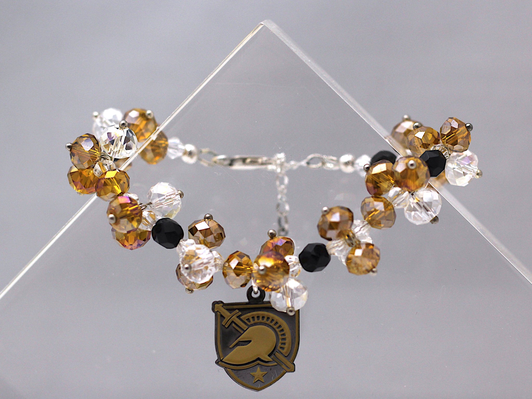 West Point Athletic Charm and Crystal Adjustable Bracelet