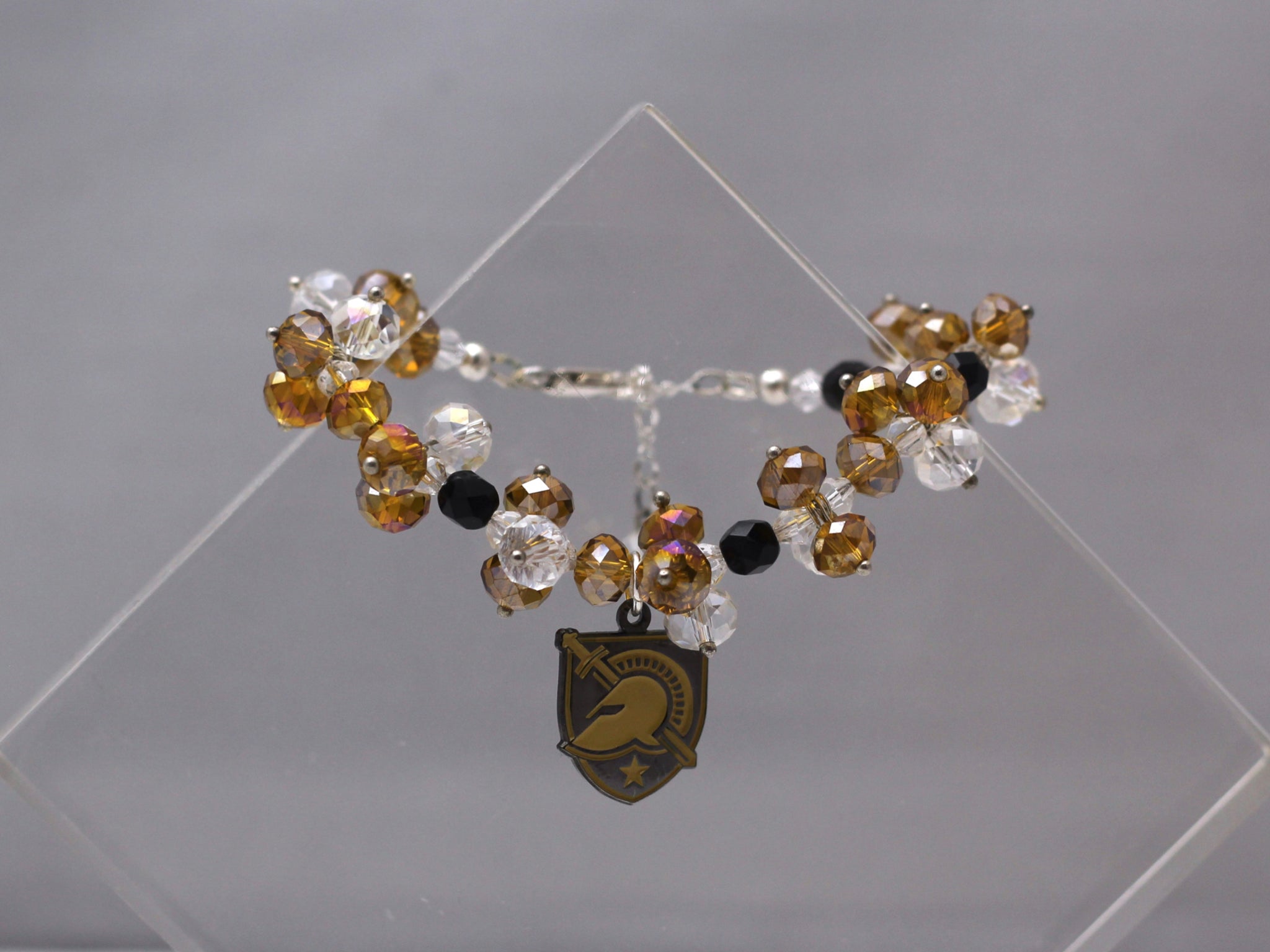 West Point Athletic Charm and Crystal Adjustable Bracelet