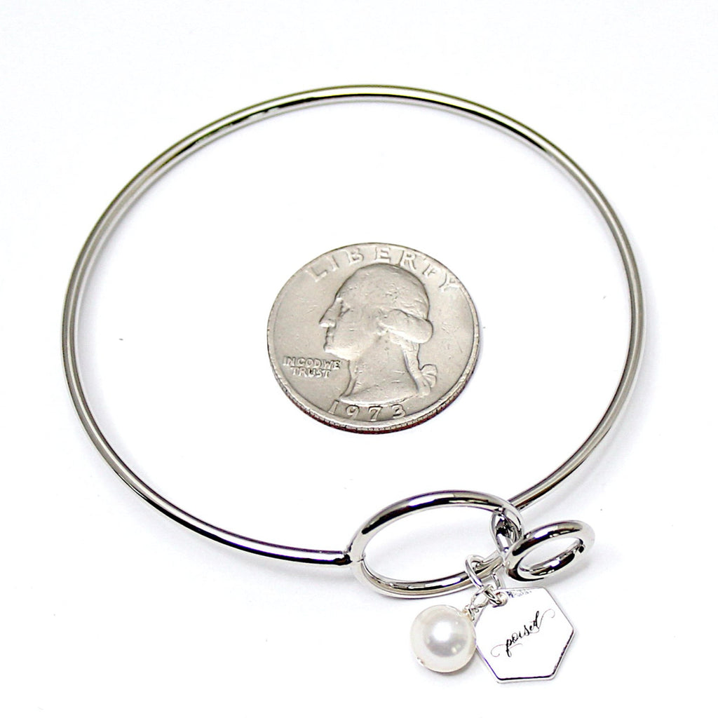 Perfectly Poised Pearl Bangle Bracelet