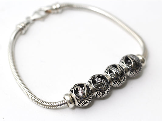 USMA Sterling Letter-Bead Bracelet