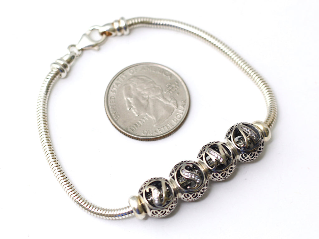 USMA Sterling Letter-Bead Bracelet
