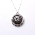 Legacy Collection | Button Necklace - Small Rhinestone Silver Pendant