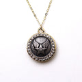 Legacy Collection | Button Necklace Small Rhinestone Gold Pendant