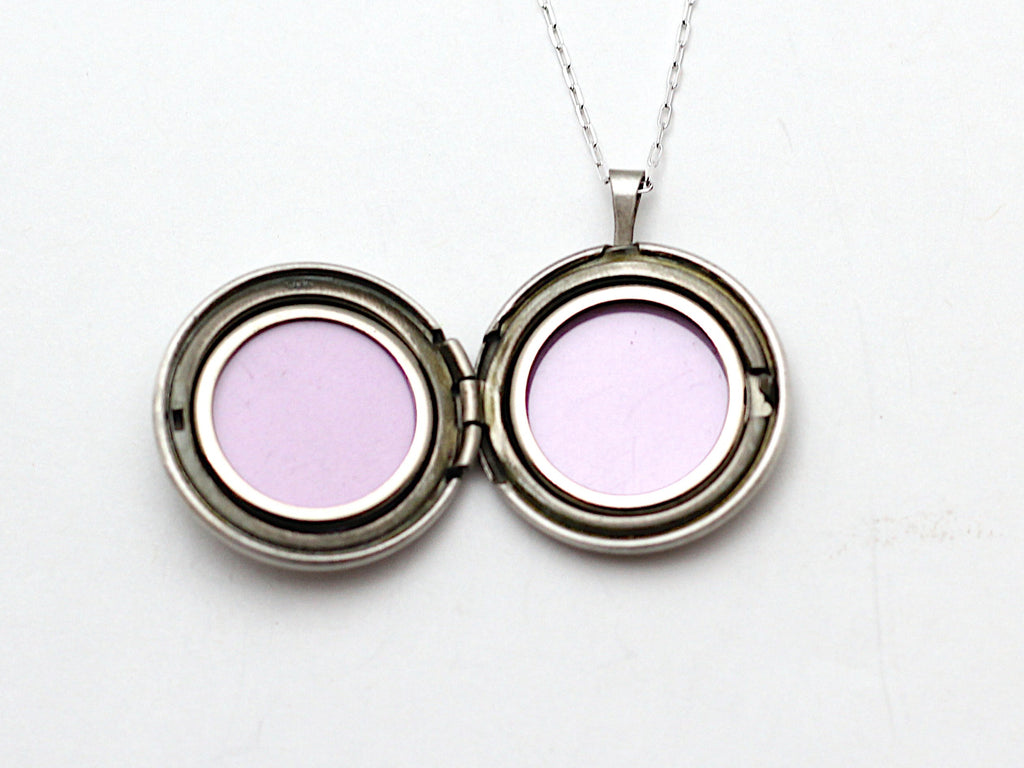 Marine Corps Button Silver Locket Necklace