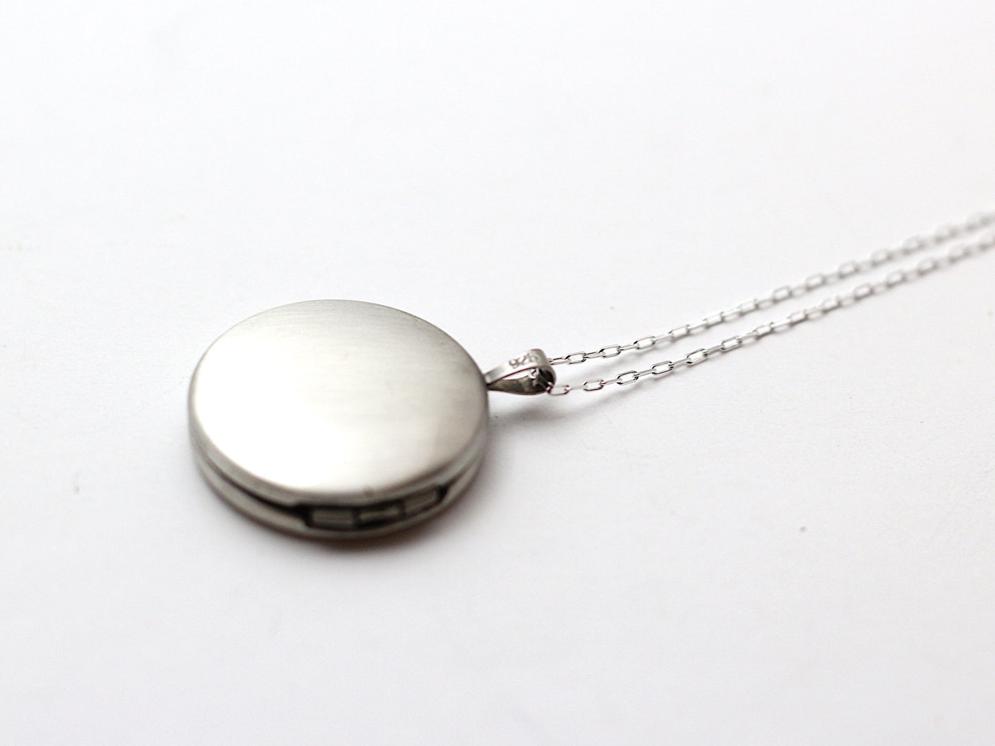 Marine Corps Button Silver Locket Necklace