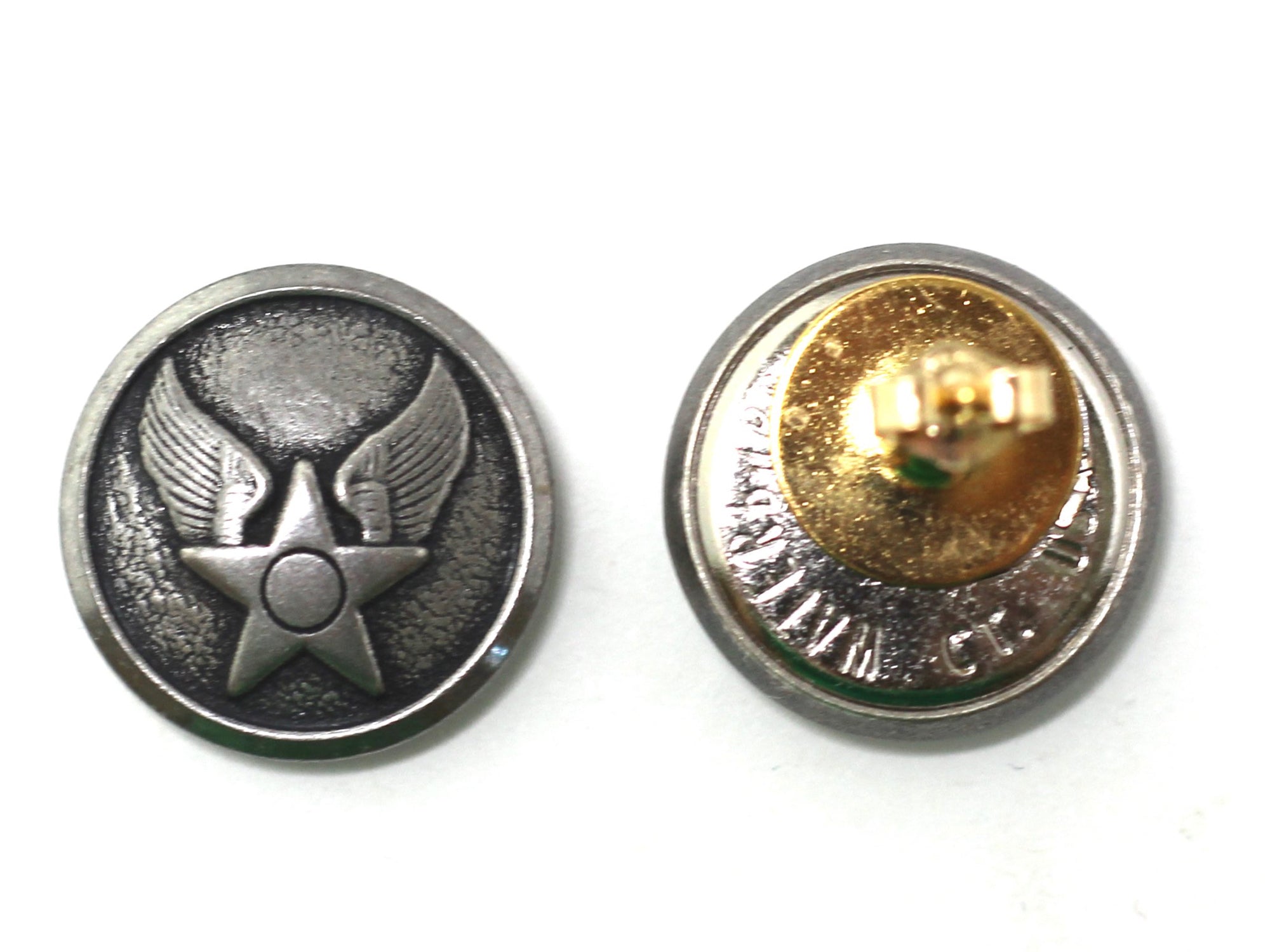 Air Force Button Post Earrings