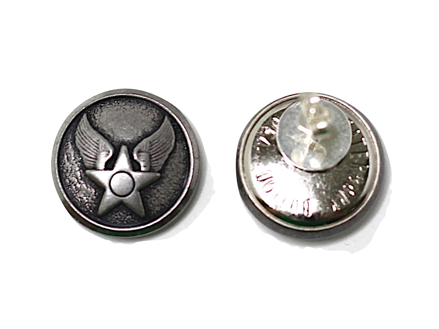 Air Force Button Post Earrings