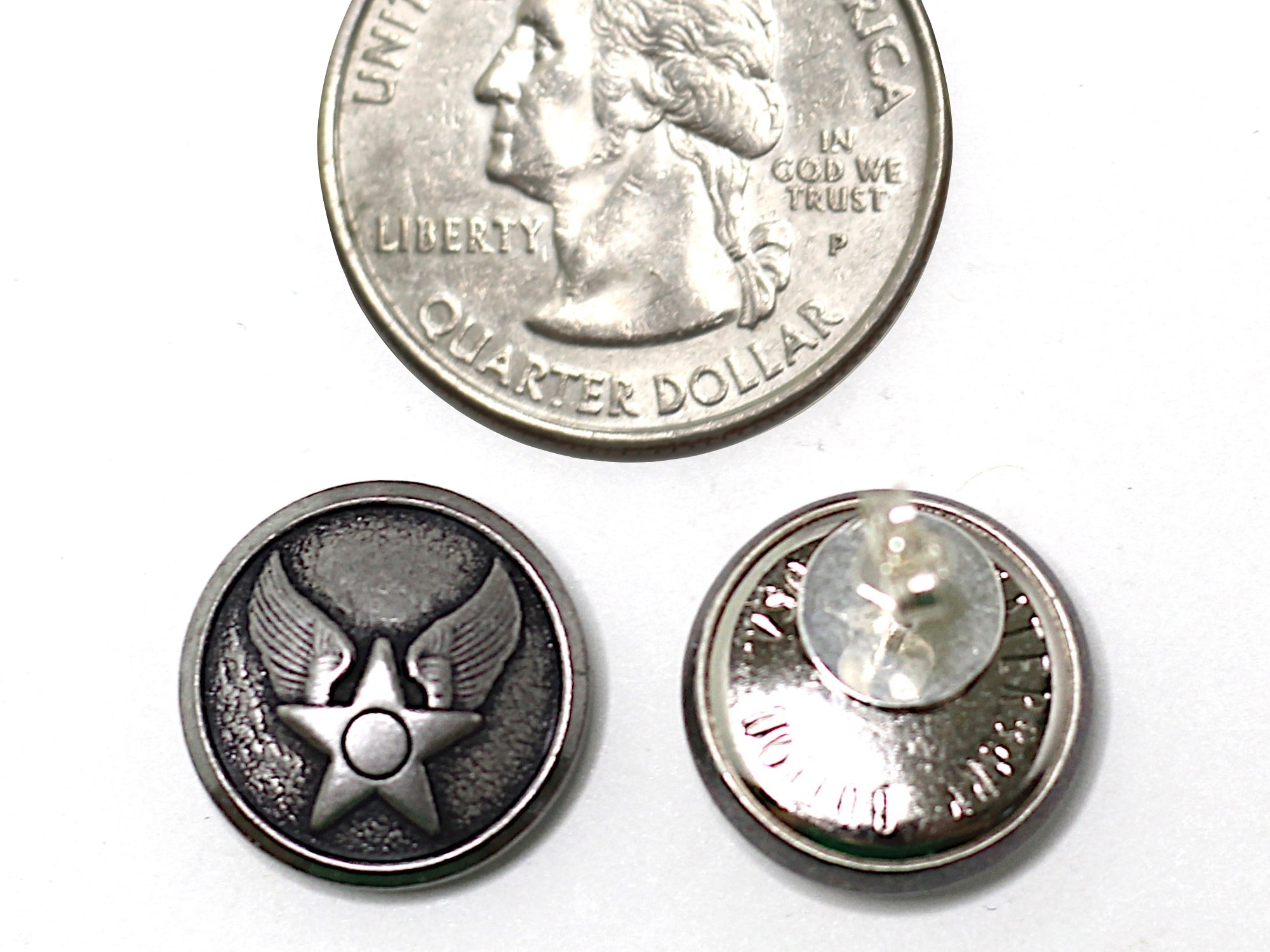 Air Force Button Post Earrings
