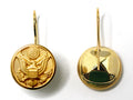 Army Button French Wire Earrings