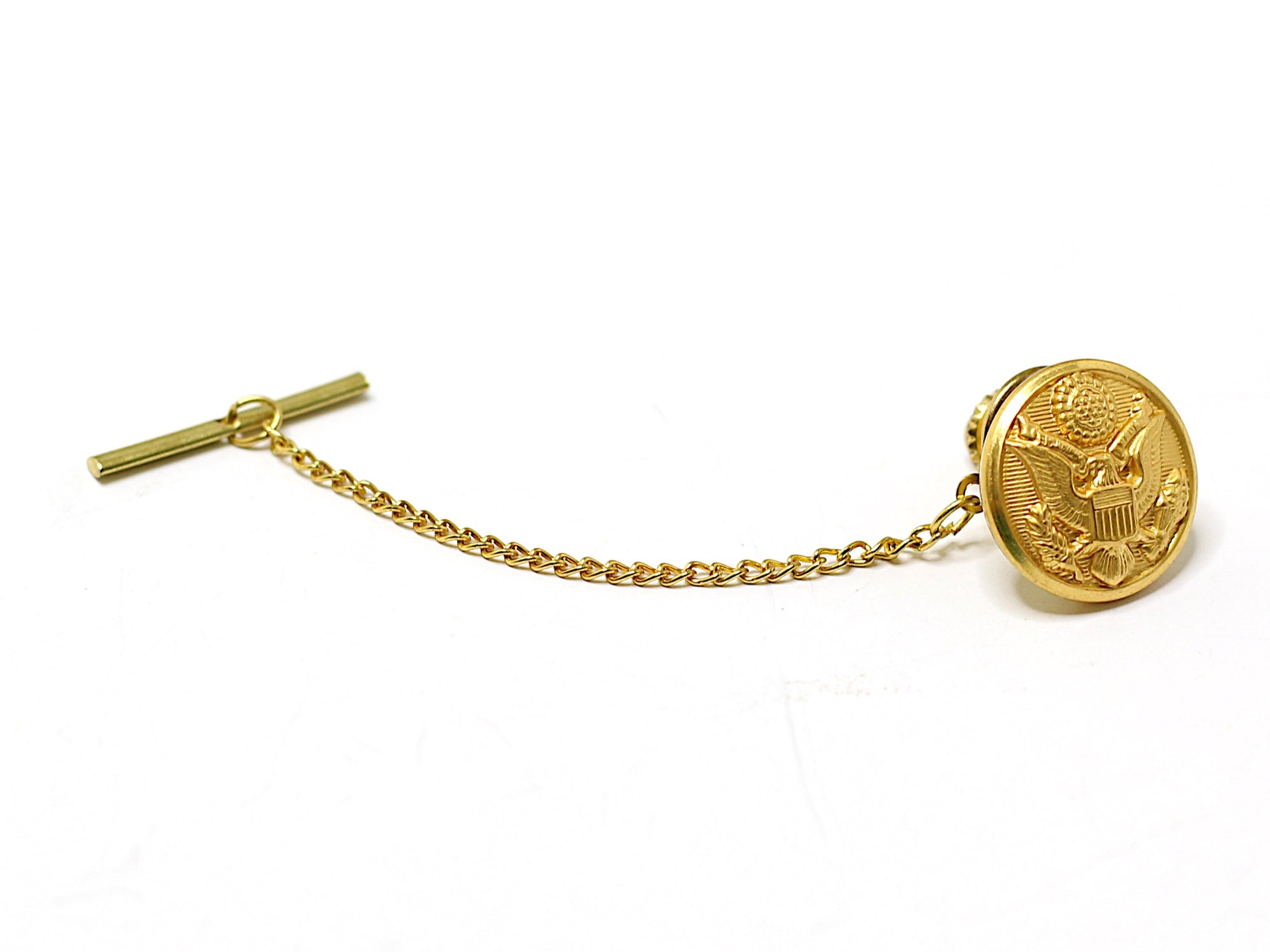 Army Button Gold Tie Tack