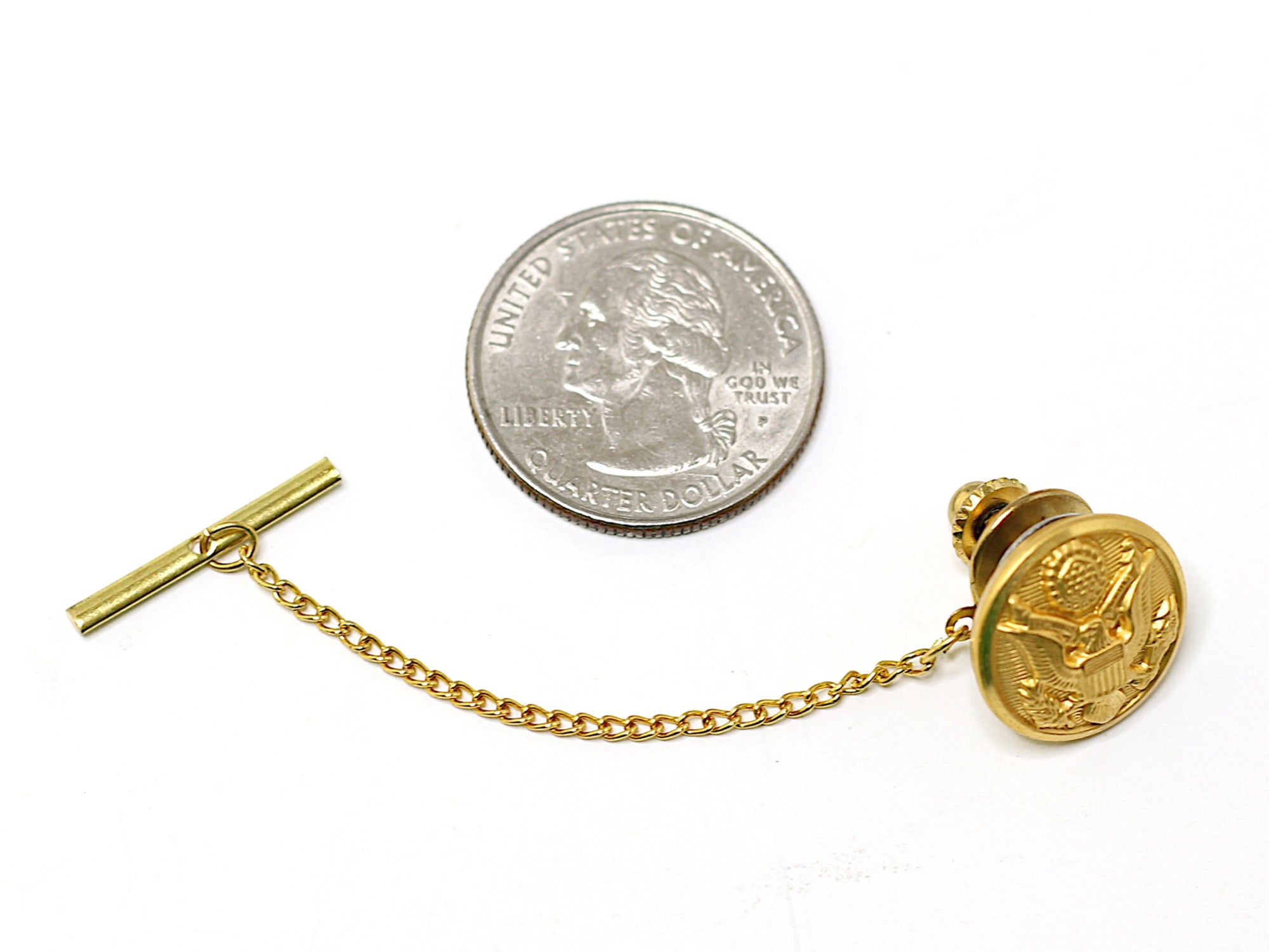 Army Button Gold Tie Tack